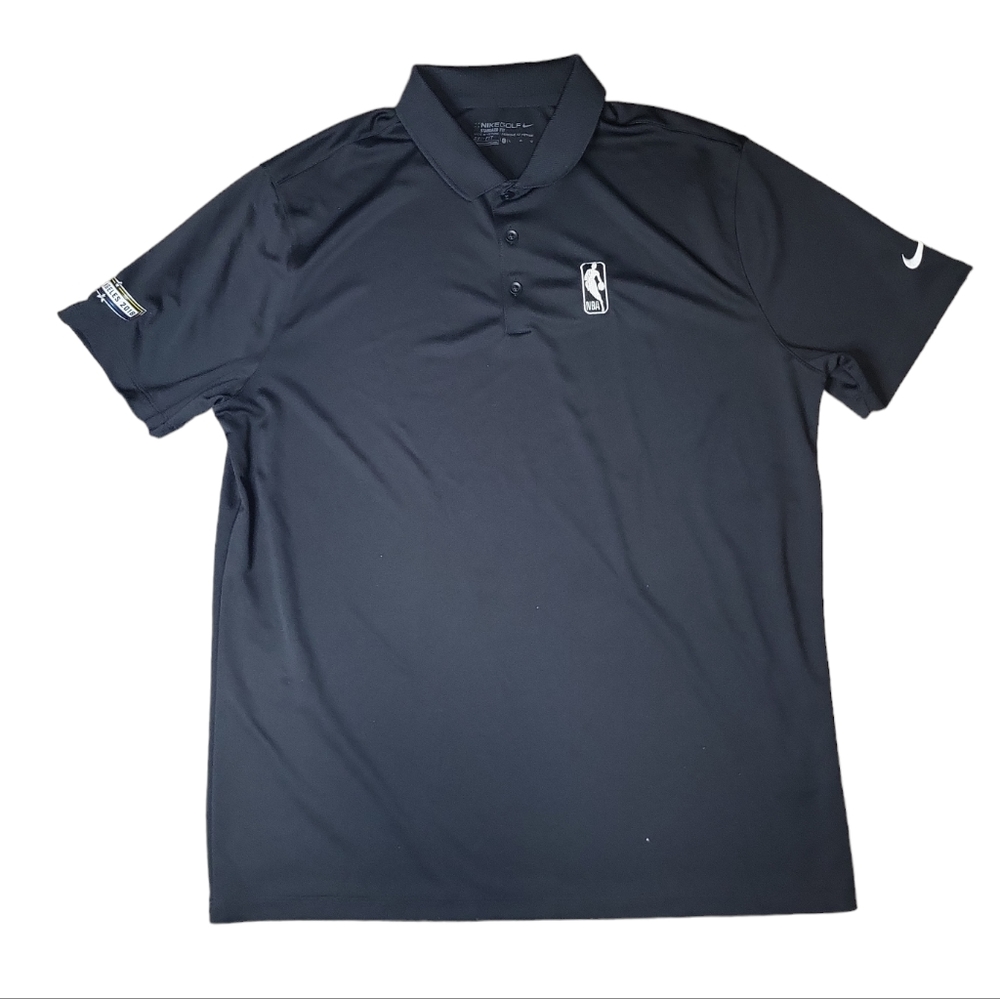 EUC Nike Golf mens 2018 NBA black short sleeve polo shirt golf shirt, likd new L